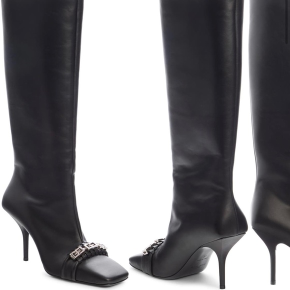 Givenchy Shoes - Givenchy G-woven square toe, knee-high boot